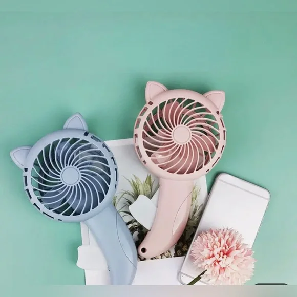 Pink Manual Powerful Cat Shaped Handheld Fan without Battery - Picture 2 of 6